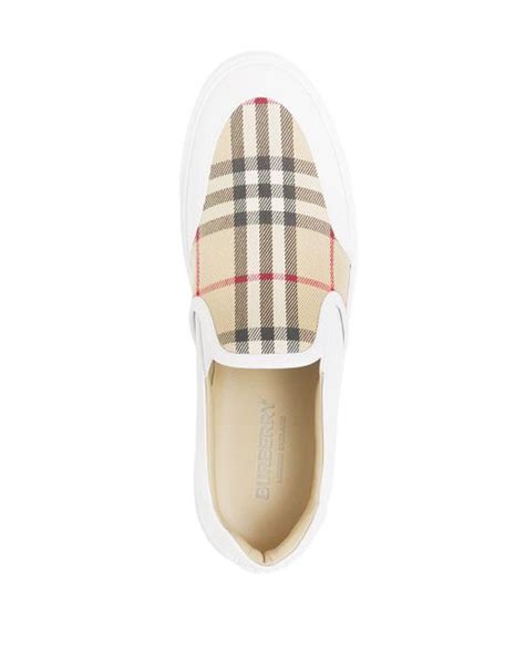 white sneakers burberry|Burberry slip on flat sneakers.